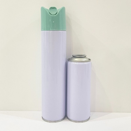 aerosol tin can with plastic cap