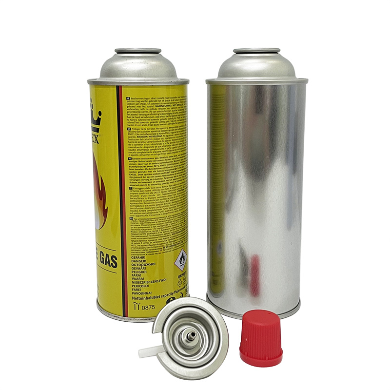 empty aerosol tin can with printing